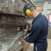 YP Working in the Mechanics Workshop